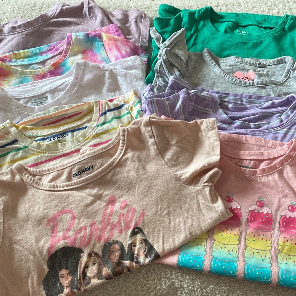Bundle of 9 Girls T Shirts Sizes 5T, 4/5